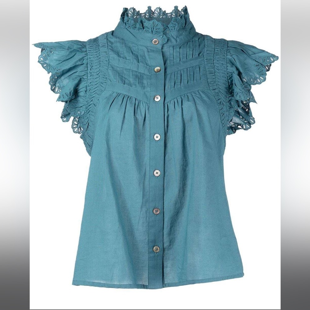 Sea New York Adrienne Tank Blouse Blue turquoise Women Size XXS